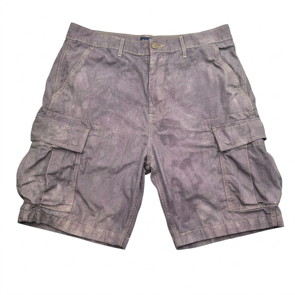 Levi's Cargo Shorts Mens 33 Overdyed Purple Grey Acid Wash 100% Cotton Utility
